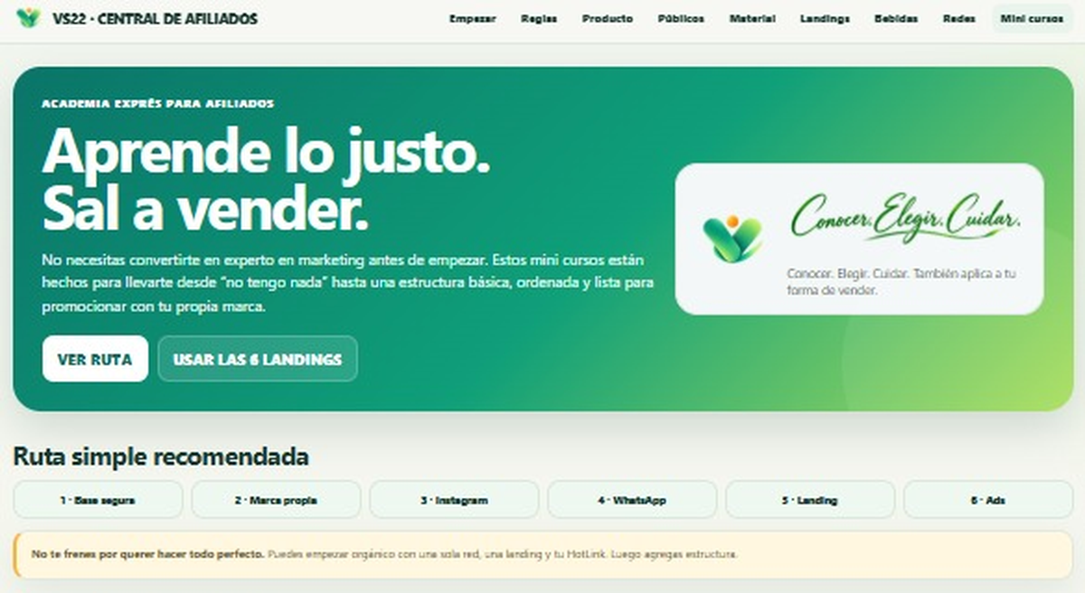 Vista real de la Academia Exprés y Mini Cursos del Centro de Afiliados VS22